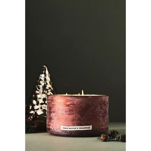 Anthropologie Other - New Anthropologie Glass Forest Candle - Gold